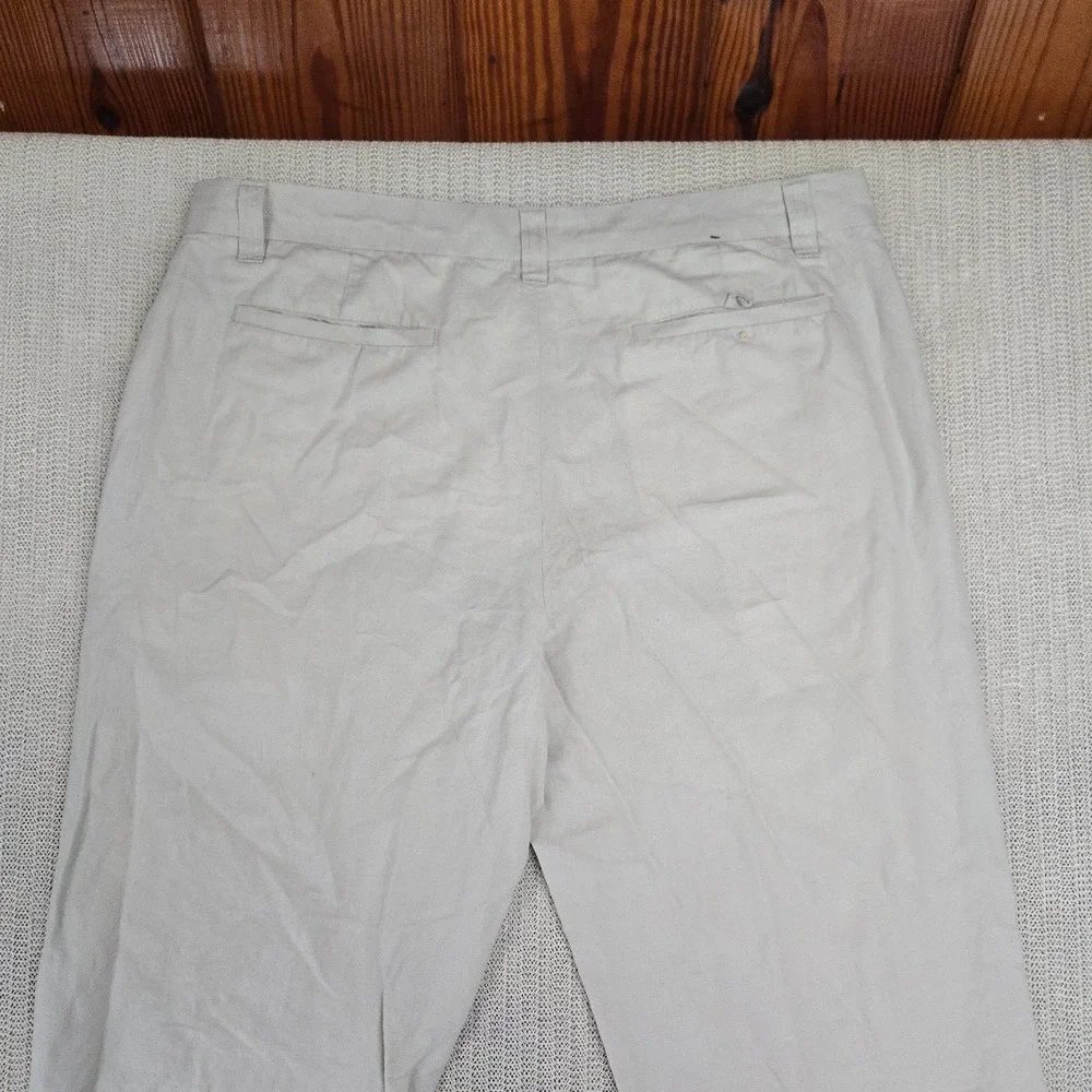 Banana Republic Pants Mens 36x30 Beige Ace Linen Chino Straight Leg Trouser